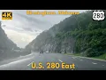 U S 280 East - Birmingham AL 4K Rainy Drive