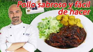 Pollo en salsa negra