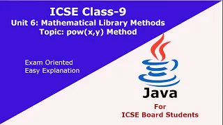 pow x y Method Math pow x y in Java Computer Applications Class 9
