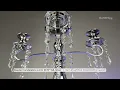 Elegant Silver Candelabra Centerpiece with Glass Crystals | ShopWildThings