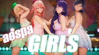  genshin impact aespa girls 4k mmd camera dl 