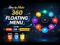 Create a 360 Floating Menu Using HTML CSS JavaScript