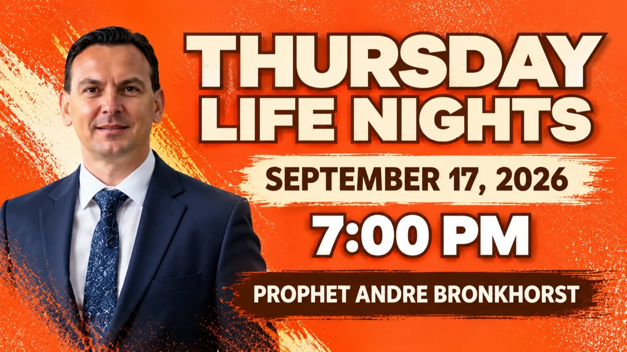 Prophet Andre Bronkhorst // September 17, 2026 // 7:00 PM