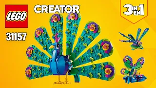 LEGO® Creator 3in1 Exotic Peacock (31157)[355 pcs] Dragonfly & Butterfly | Building Instructions