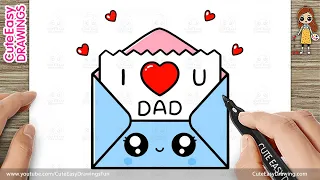 how to draw a cute i love you dad card for father s day cute easy drawing for kids