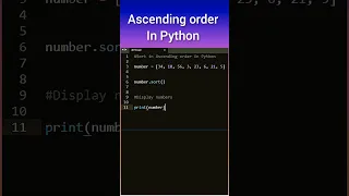 Sorting list in ascending order using Python