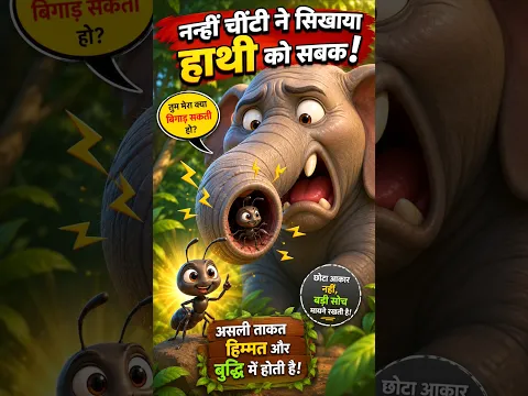 🐘 घमंडी हाथी और बहादुर चींटी 🐜 #moralstories