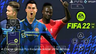 fifa 22 ppsspp android ps5 camera english commentary offline graphics hd new transfers 21 22 terbaru