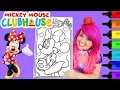 Coloring Minnie Mickey Mouse Clubhouse Coloring Book Page Colored Paint Markers KiMMi THE CLOWN
