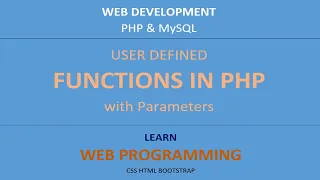 PHP - User defined functions with parameters