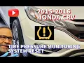 2015-2016 Honda CRV Tire Pressure Monitoring System Reset Tips