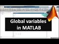 Global Variables in MATLAB Introduction to MATLAB Chapter 7