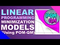 LINEAR PROGRAMMING Minimization Model POM QM Method Lecture Series EASILY EXPLAINED