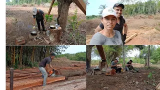fiz almoço na roça  Beto já está quase acabando de serra