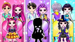 K-Pop Huntrix Rumi, Mira, Zoey and Saja Boys Best Dressed Family Contest | Paper Fashion DIY