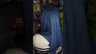 hijab hair play kerudung biru rambut panjang istri