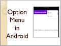 Option Menu in Android