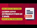 Learn Java Tutorial Training in Tamil Introduction of Java Day 1 Getin Technologies