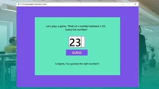 Python Number Guessing Game In Tkinter