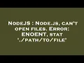 NodeJS Node js can t open files Error ENOENT stat file
