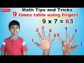 Learn 9 Times Multiplication Table FINGERS Easy and fast way to learn Math Tips and Tricks