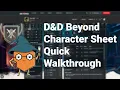 D D Beyond Character Sheet Quick Walkthrough