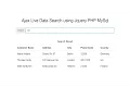 Ajax Live Data Search using Jquery PHP MySql
