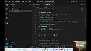 JavaScript Destructuring and Operators
