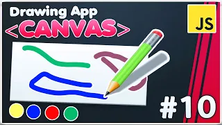 CANVAS JavaScript Drawing App Draw Undo Erase Colors Full HTML5 Canvas App Tutorial