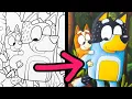 CHILDRENS Colouring Book Challenge Professional Artist vs Bluey Colouring Book