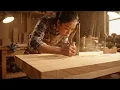 Woodworking Art’s Big Wave 🌊 Master Carpenter Creates an Incredible Curved 3D Table by Hand
