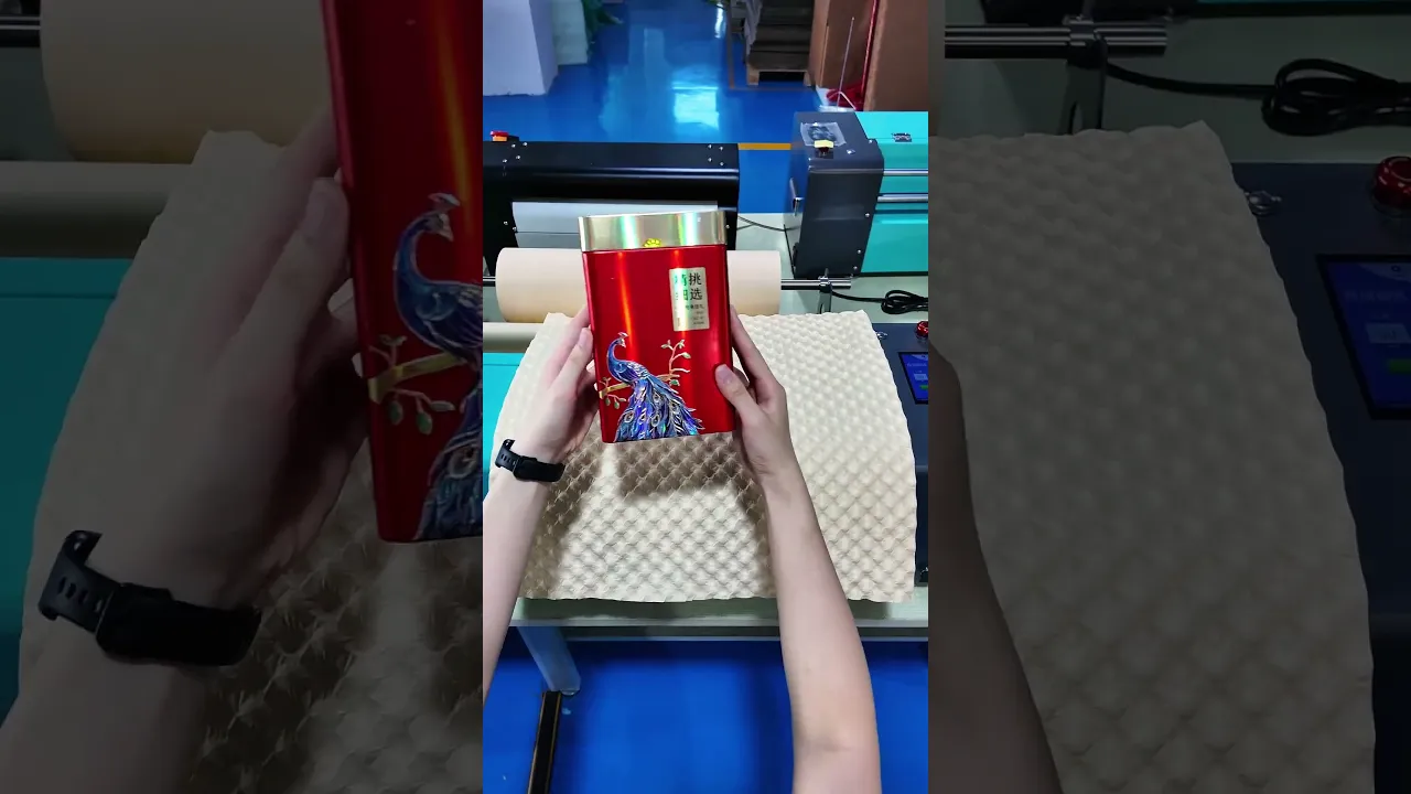 Ditch plastic bubble wrap! This paper bubble machine makes eco paper cushion on demand.Simple