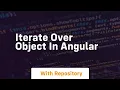 iterate over object in angular