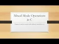 Program to perform Mixed mode arithmetic operations in C