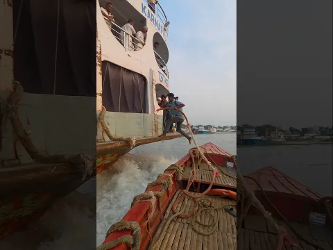How a trawler tied up to the moving Karnaphuli-4 launch in a hurry #shorts #trending #launch