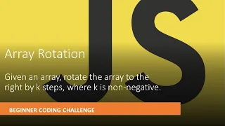 Coding Challenge Array Rotation JavaScript Coding Challenge For Beginners