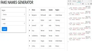 Fake Names Generator Bootstrap AJAX API Javascript uinames