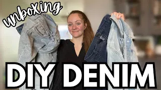 Unboxing DIY Denim 1 ThredUP Rescue Box to resell on Poshmark
