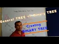 General Tree to Binary Tree Conversion