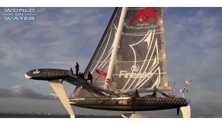 World on Water May 31.15 Global Sailing News. L’Hydroptere, GC32, Vestas, Delta Lloyd, Swan 60. more