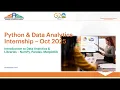 Python Data Analytics Internship Session 11 Introduction to Data Analytics NumPy SASF