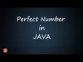 Perfect Number in Java BluejCode