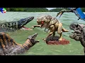 Download Lagu D-REX VS. T-REX, SPINOSAURUS, MOSASAURUS 🦖Jurassic World Rebirth  Final Battle