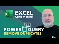 How to Remove Duplicate Rows with Power Query in Excel