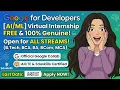 Google AI ML Internship 2026 Work From Home Free Certificate Apply Before 30 April