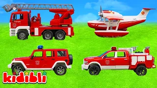 Caminhão de Bombeiro Apaga Fogo Gigante! 🚒🔥 Carros para Crianças | Desenhos Infantil | Kidibli
