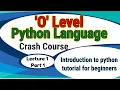 Basic python Algorithm tutorial for beginners Python Lecture1 DAYS