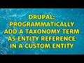 Drupal Programmatically add a taxonomy term as entity reference in a custom entity 2 Solutions