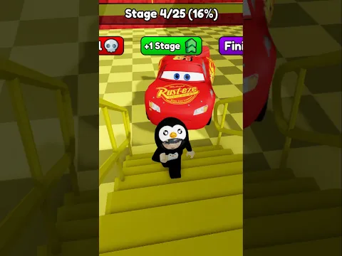 Baby Penguin Vs Cars Prisión Run #roblox #shorts #cars