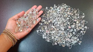 I made a unique paper wall hanging craft ideas, making with waste safety pin & craft paper